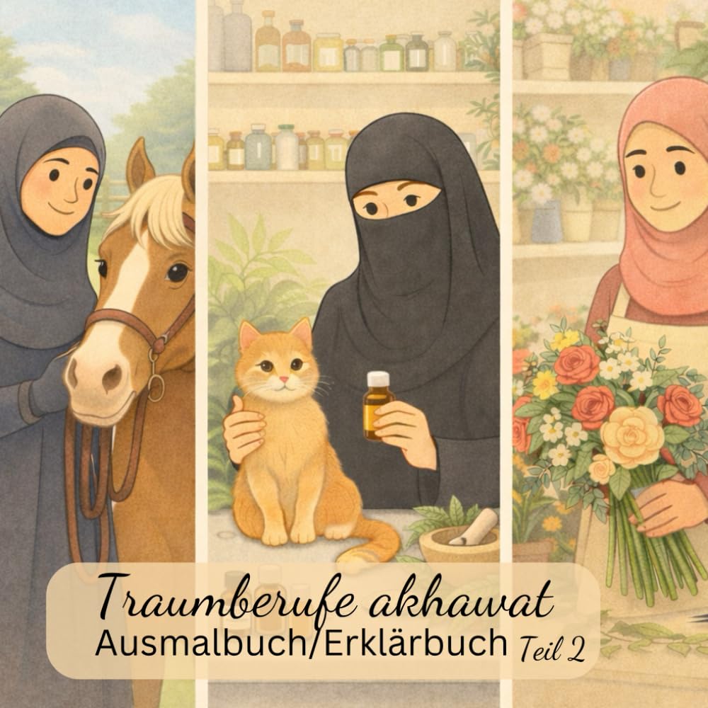 Traumberufe Akhawat Ausmal/Erklärbuch Teil 2: Islamisches Ausmalbuch; Akhawat ; Berufe; Bedeckung:Hijab;Khimar,Niqab;Burka;Sita