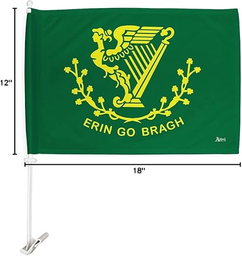 Miniatura 4 de Erin Go Bragh Bandera irlandesa para Carros de decoración de automóvil, pequeña pancarta de Irlanda para ventana, accesorios para poste de clip de