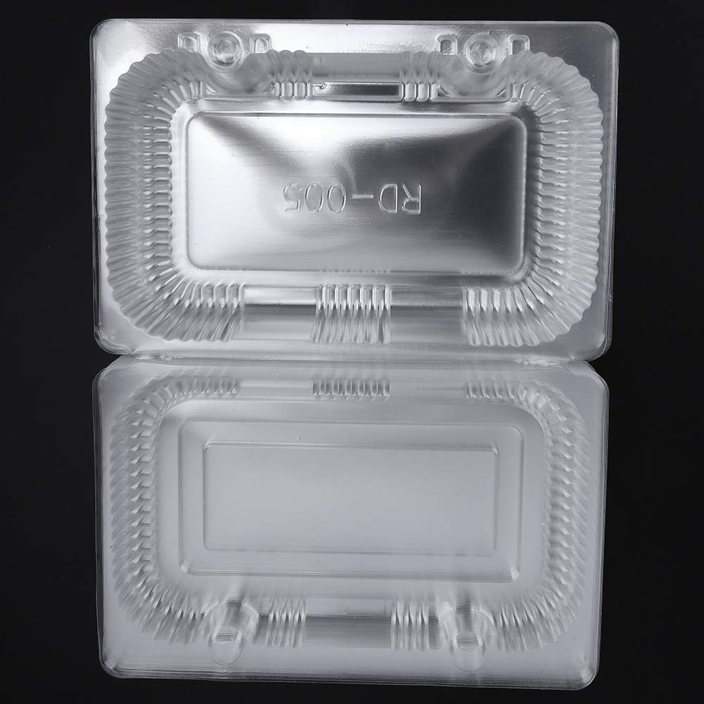 Mumusuki 25 PCS Plastic Box, Food Container Food Box Food Storage Containers Clamshell Hinged Box Takeout Food Container (18.5 * 12.5cm), MUMUSUKI5MDON6S3GE-01