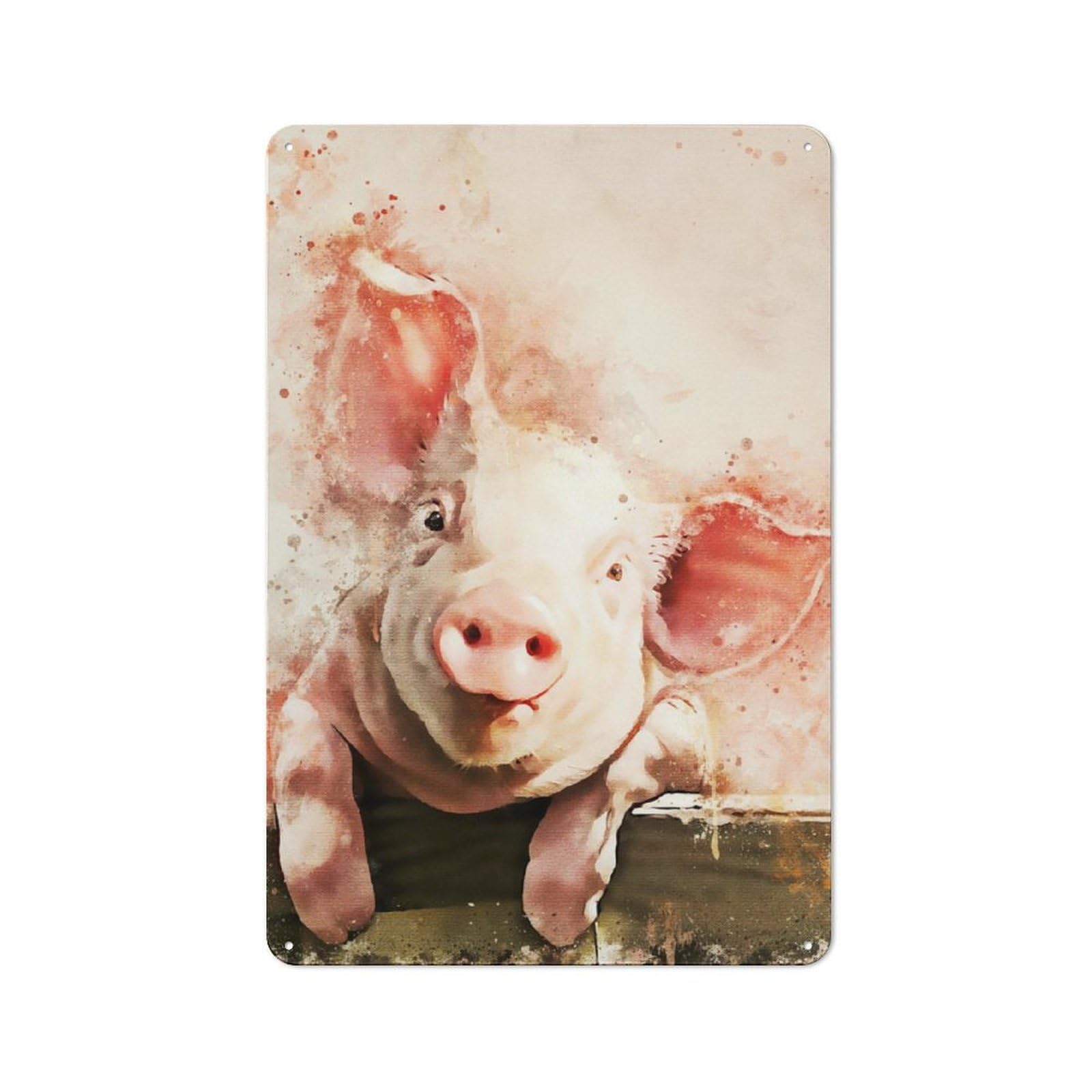 Junmoney The Pig Vintage Metal Plaque 30X20cm Featuring For Garage Wall, For People Furnishing A Garage