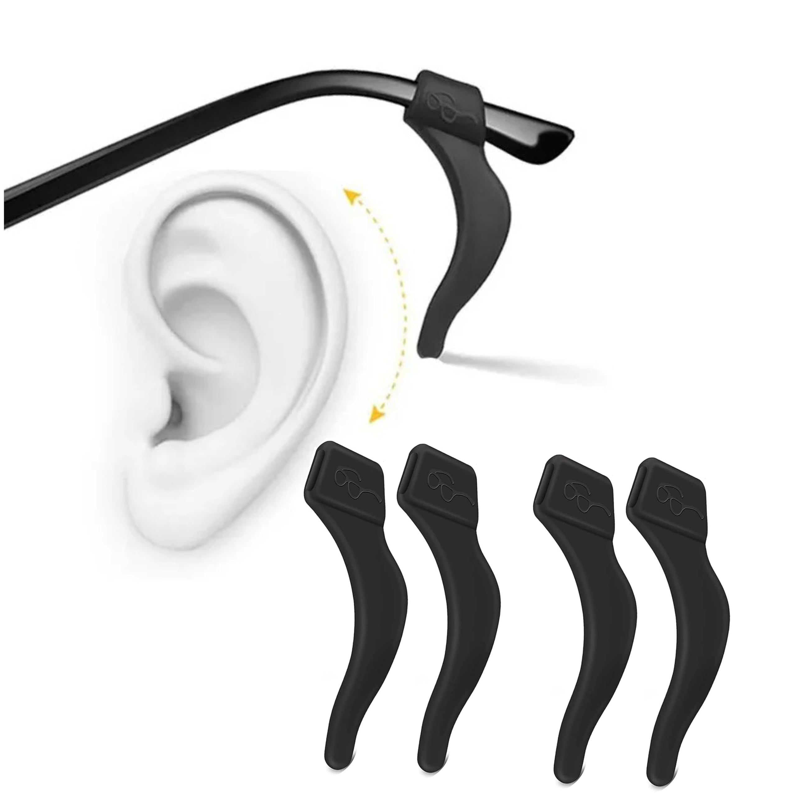 ARDAKI Eyeglass Ear Grip Anti-Slip Glasses Temple Tips & Ear Hook Holders Comfortable Specs Eyewear Retainers, Fit for Sports, Running, Work, Reading & Sunglasses Soft Silicone - 2 Pairs