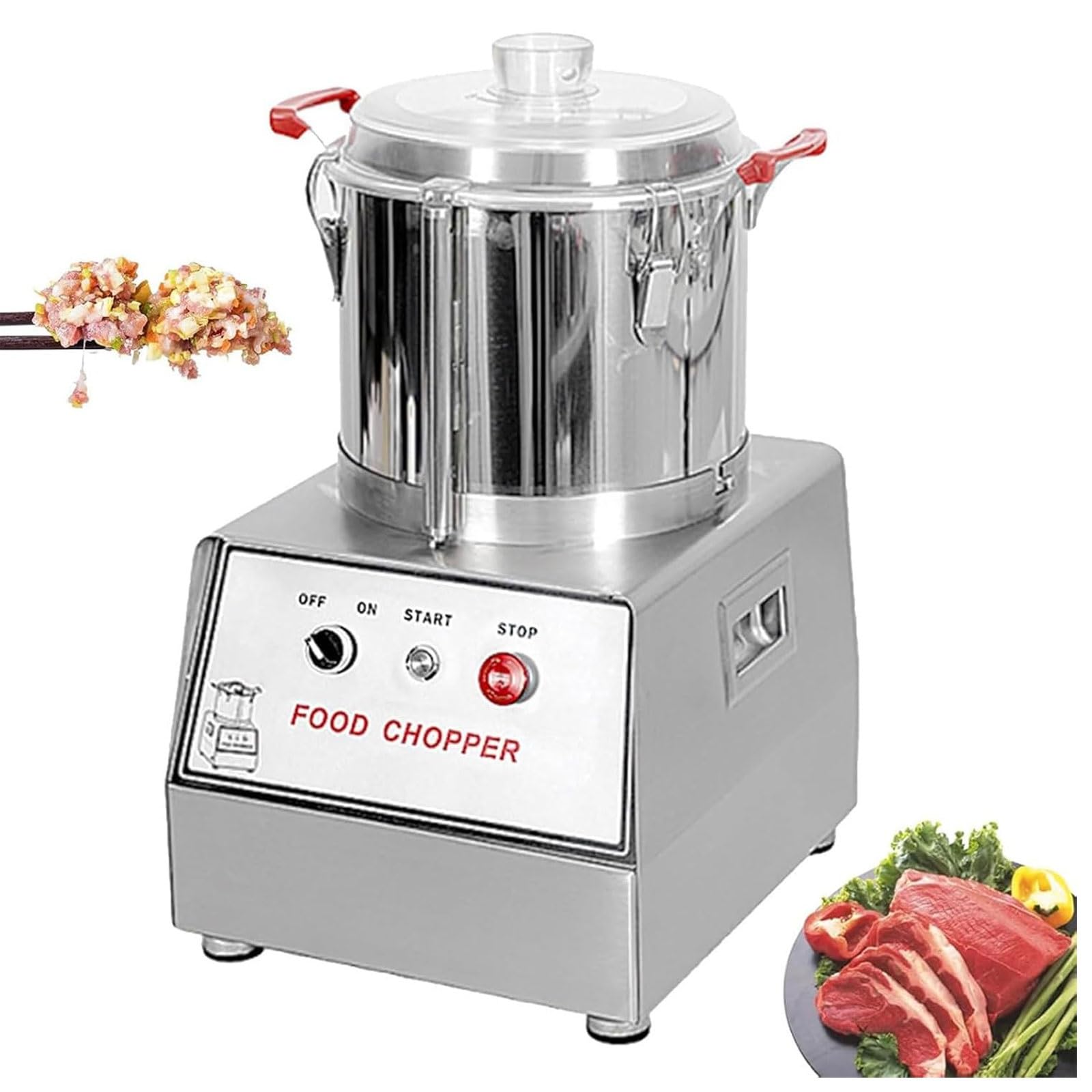 FHRKA Commercial Electric Vegetable Chopper,Heavy Duty Food Processor,Electric Meat Grinder,Stainless Steel Vegetable Mincer (5L)