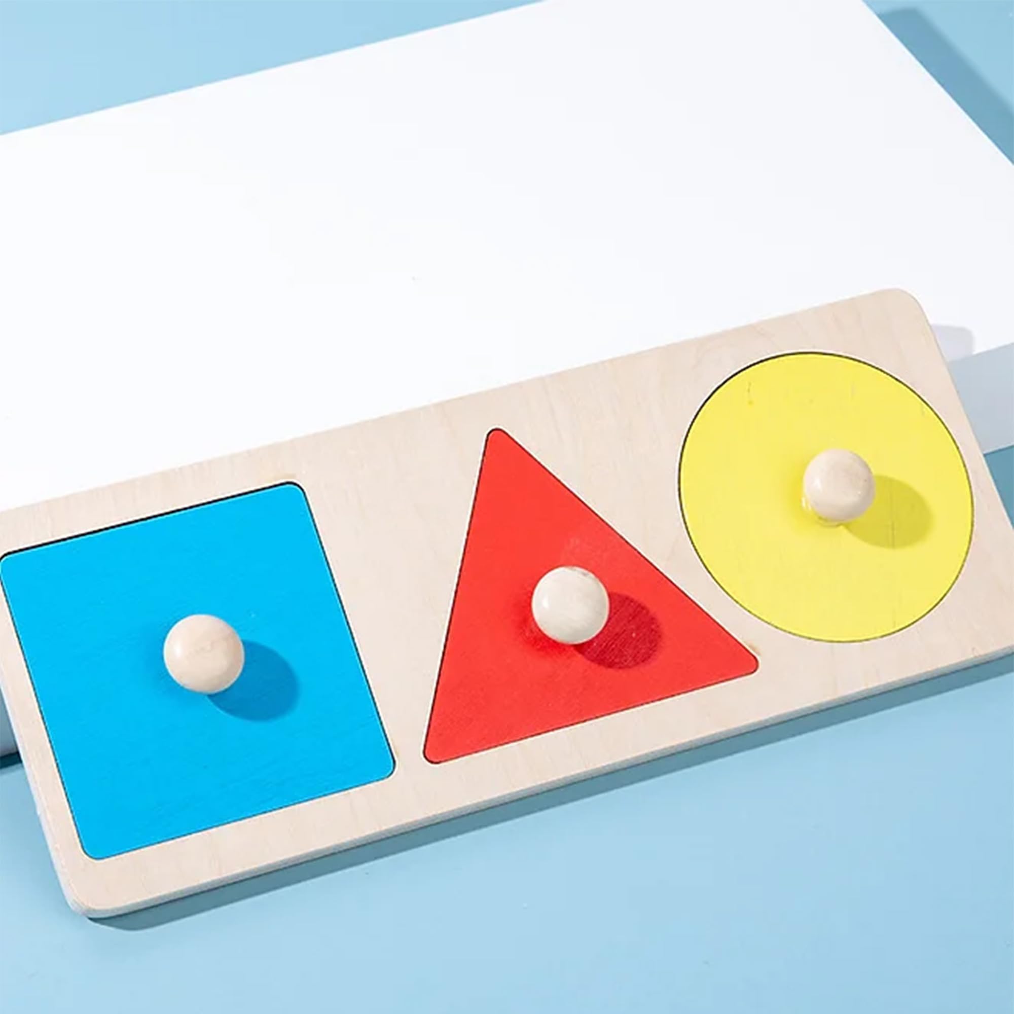 Educational Knob Board - Basic Shape Triangle,Circle and Square for Kids& Toddlers Montessori Toys for Kids Age Upto 7 Years (B0CNX3VYG8) Amazon Price History, Amazon Price Tracker