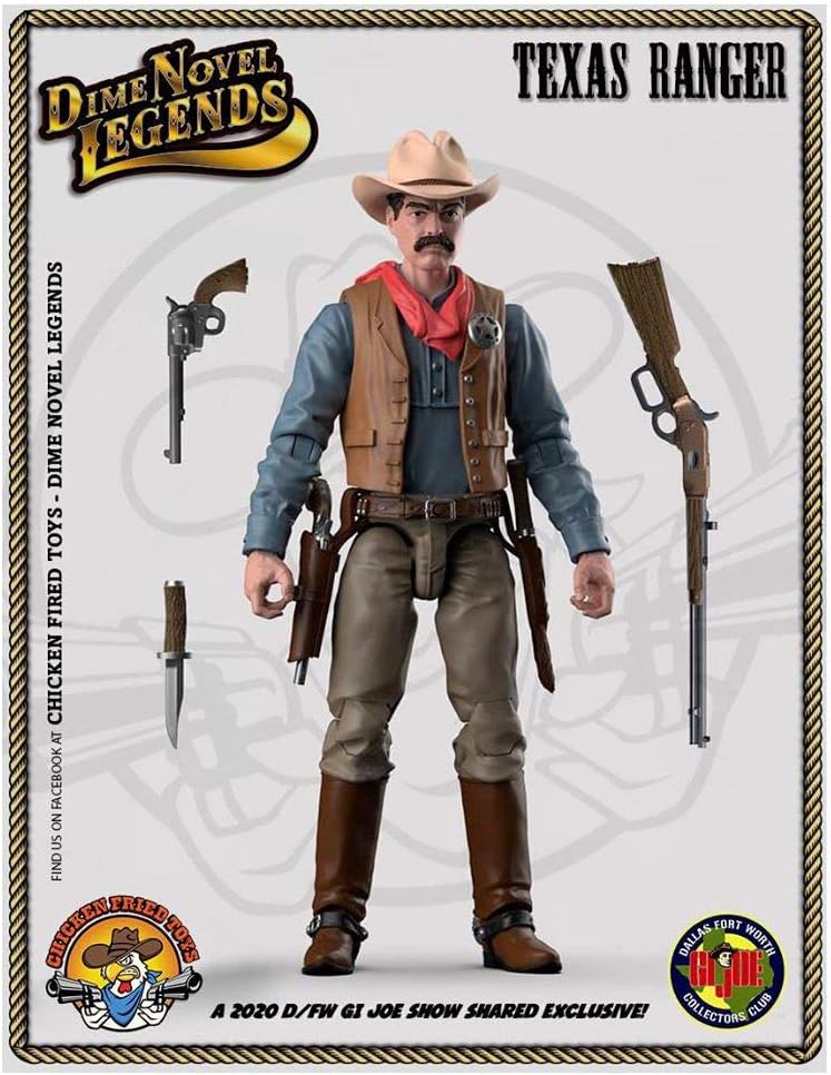Dime Novel Legends 1/18 Scale (4" Tall) Old west Action Figure Texas Ranger (1872)