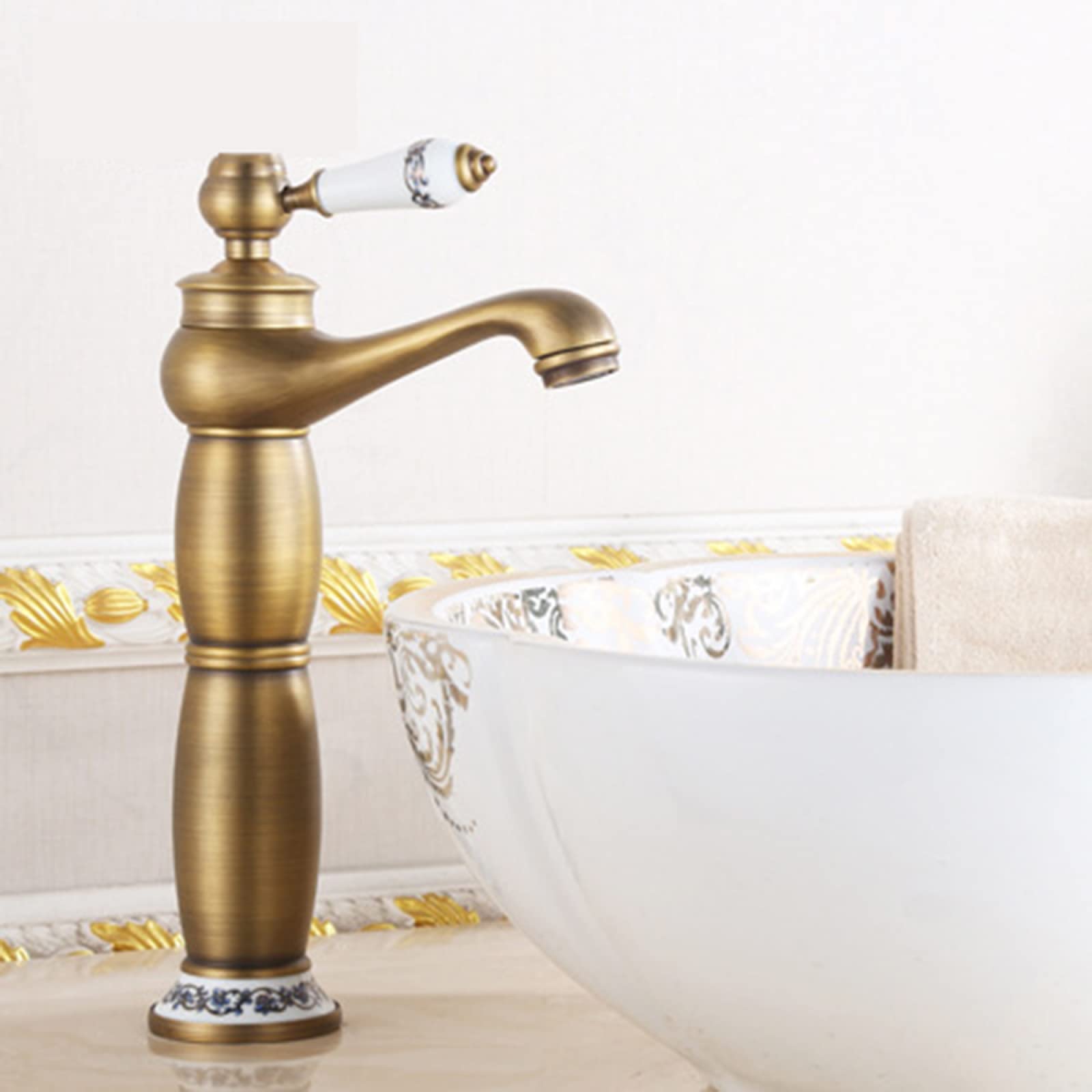 Robinet d'évier Vintage monotrou mélangeur eau chaude froide haut