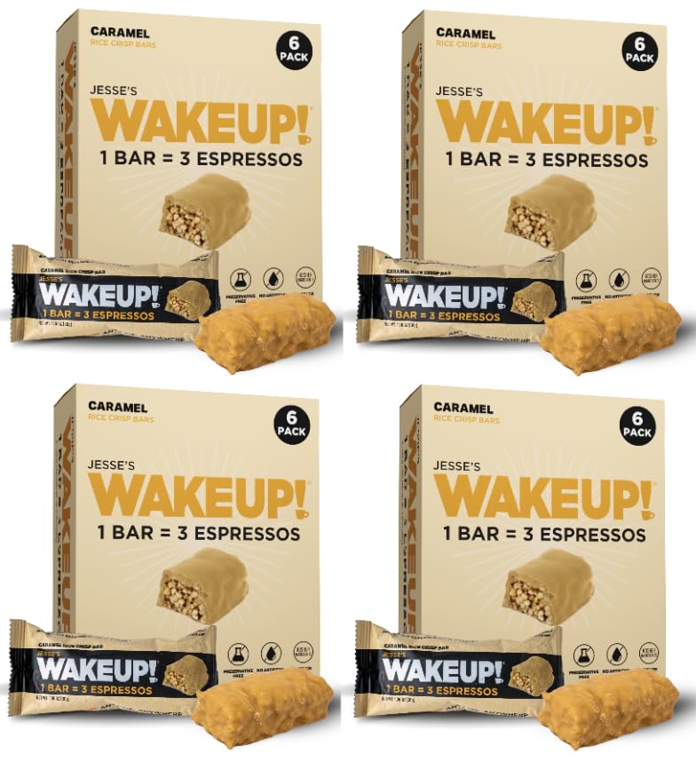 Image of WAKE UP! Caffeinated Caramel Bars, 3 Espressos, 4 Pack (24 Bars)