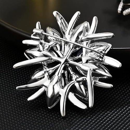 Emegcy Blue Flower Brooch Austrian Crystal Rhinestone Brooch Pin September Birthstone Jewelry Gifts For Women Men #TOP5