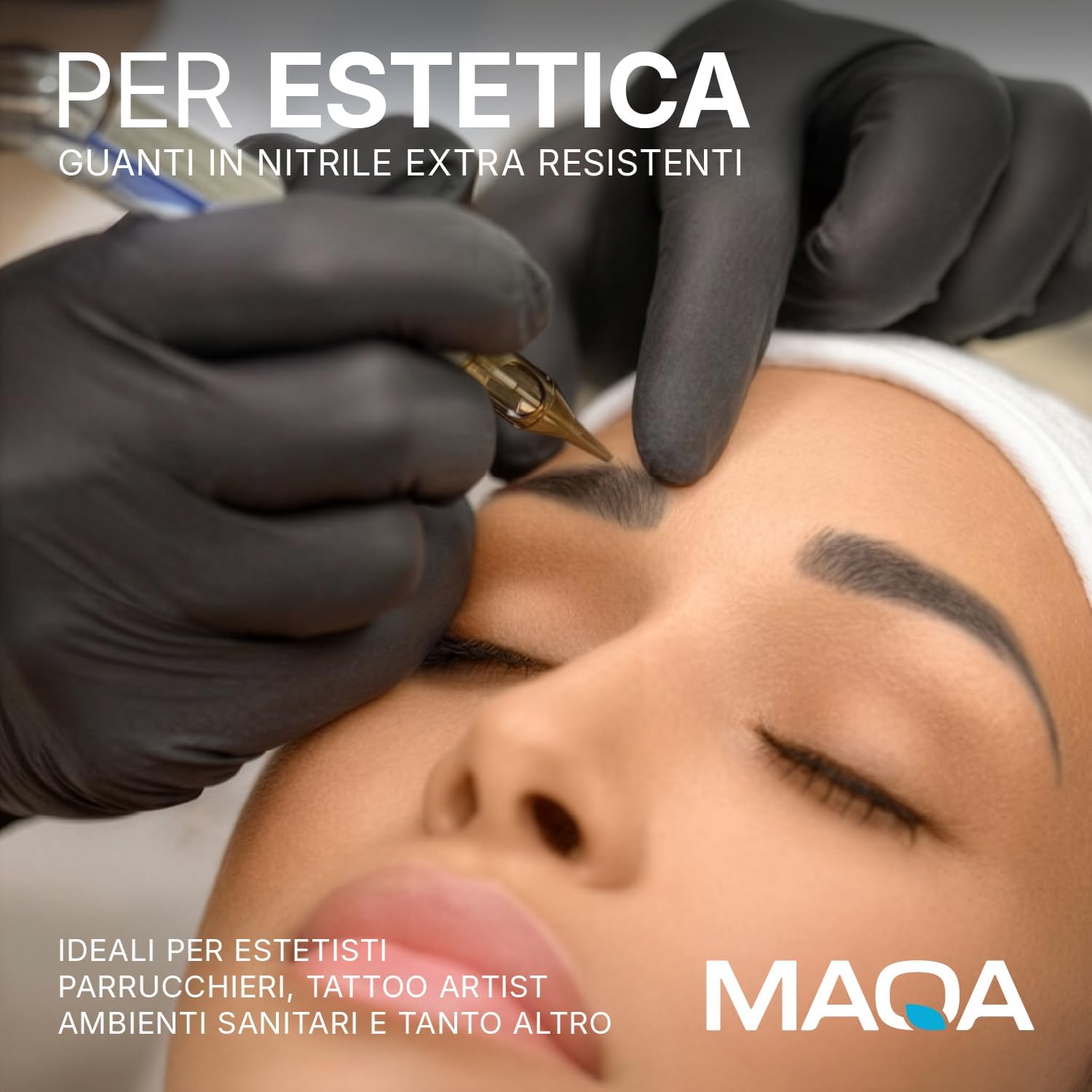 MAQA 800 Guanti Nitrile Neri Monouso | NO LATTICE, NO POLVERE | DPI Cat. III & Dispositivo Medico Classe I | Uso Professionale, Medico, Alimentare, Tattoo, Pulizie | Presa Microgrip, Taglia L