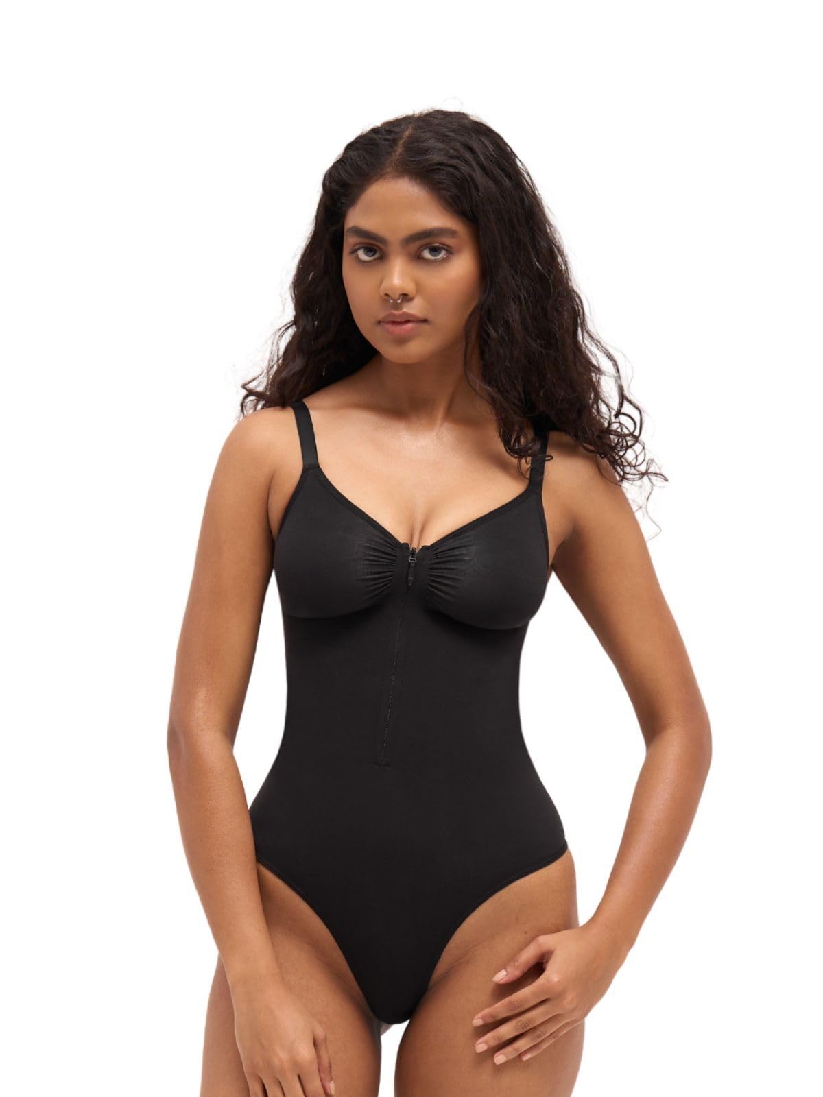 Women Seamless Stretchable Full Body Shaper with Front Zip