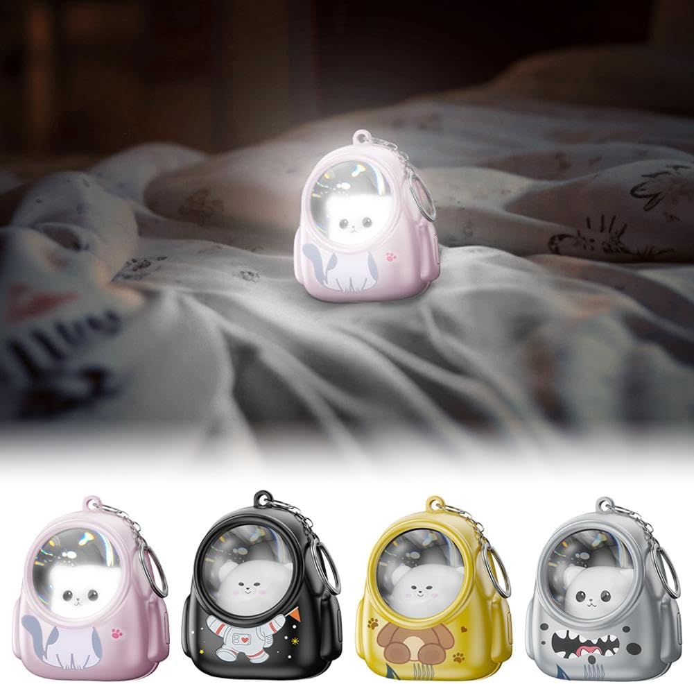 Mini Keychain Flashlight,Cute Cat LED Keychain Flashlight, Battery Powered Torch Light,Super Mini Keychain Flashlights,Small Pocket Keychain Light for Camping Party Favors
