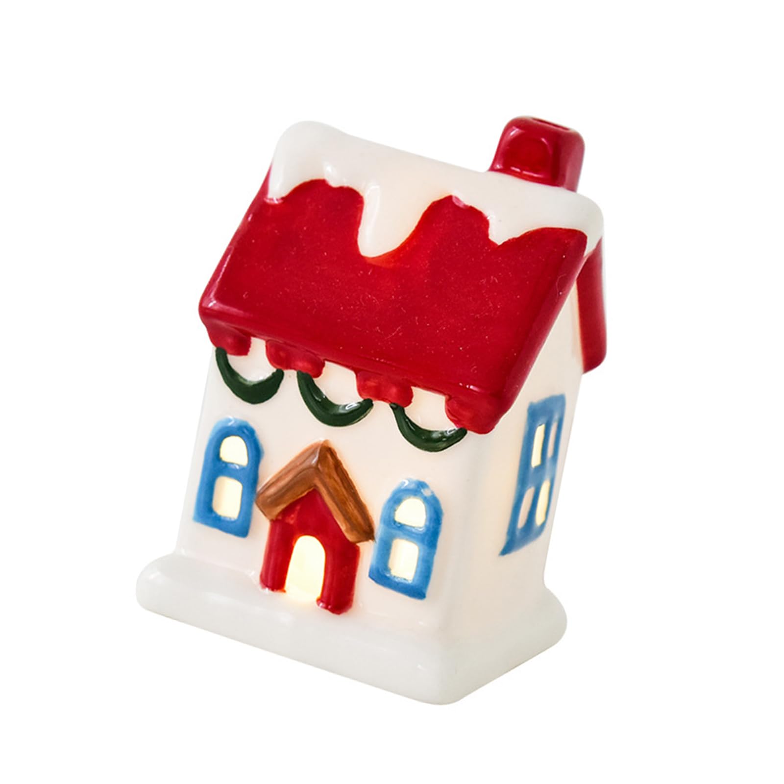 Ceramic Christmas Cottages Houses with Battery Power Supply Safe Indoor and Outdoor Decoration for Seasonal Enthusiasts Battery Operated Christmas Village