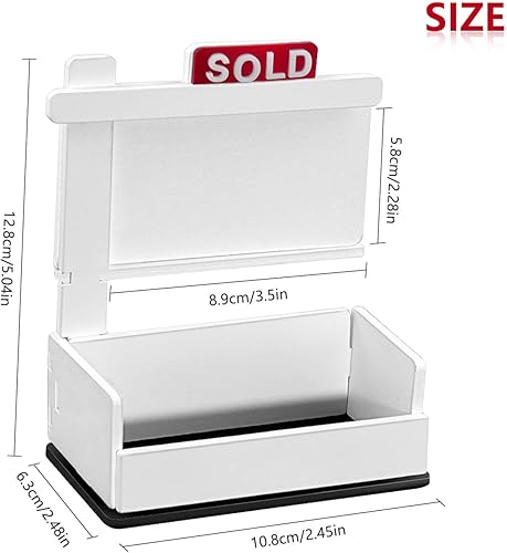 Miniatura 2 de Estante de exhibición de tarjetas de visita, soporte para tarjetas de visita de bienes raíces, soporte de madera para suministros de agente