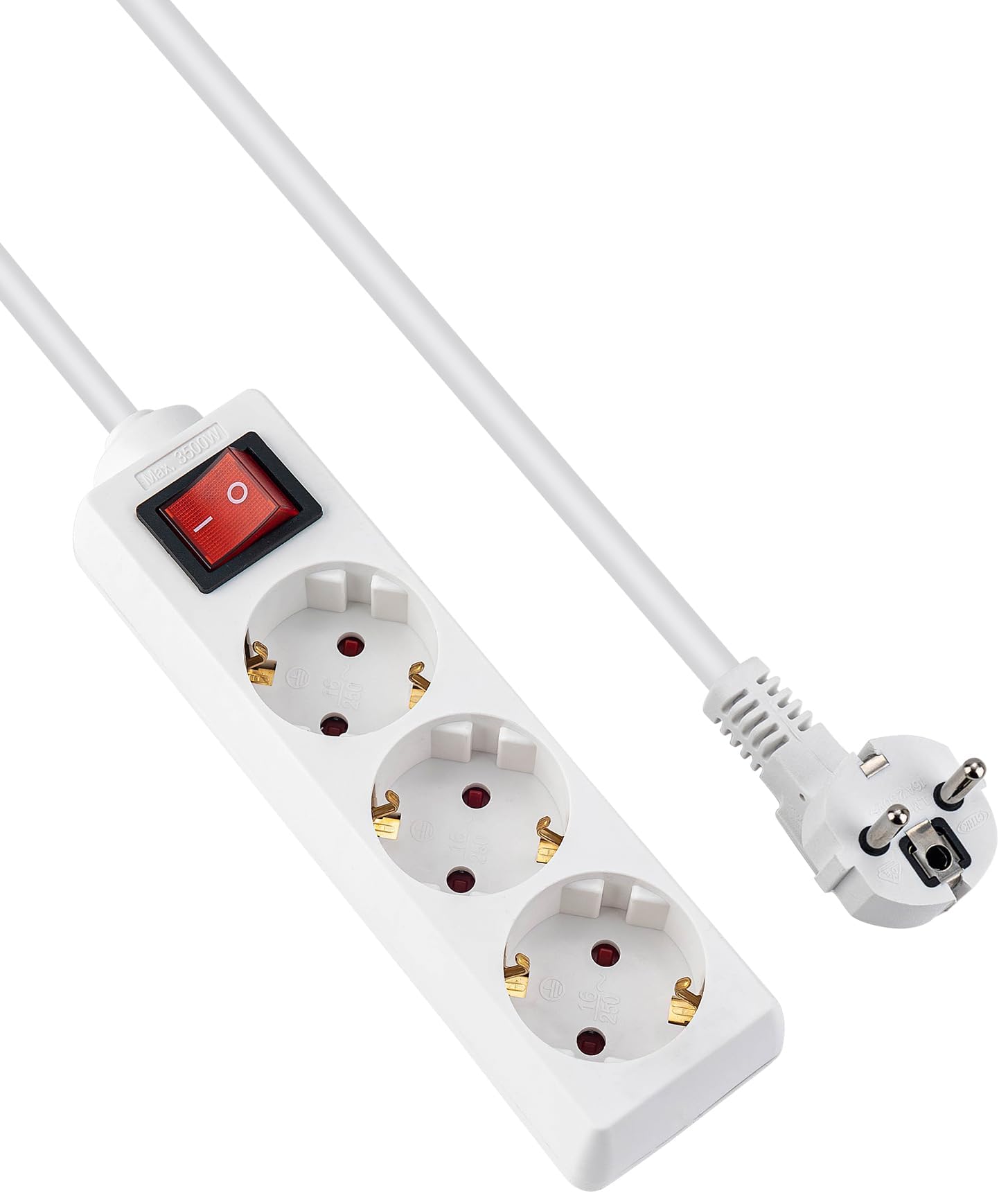 Multiprise 3M 3 Prises Françaises Orientables 45° - Rallonge 230V Avec 2 Ports USB