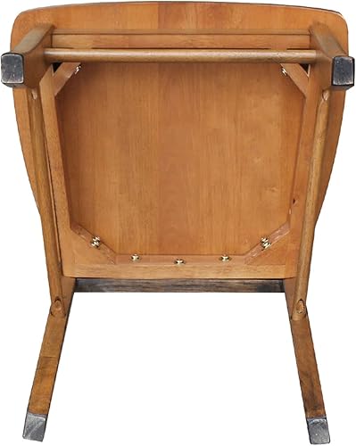 Miniatura 8 de International Concepts - Juego de dos sillas de comedor con respaldo en X, color nuez