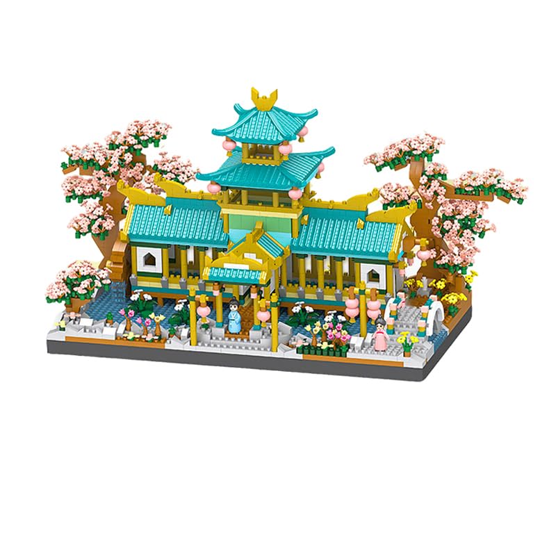 Image of SKY LINE OCEAN Chinese Garden Wedding Pavilion Mini Building Blocks Set (2350 PCS), Micro Bricks Architecture Model Kit with LED Lights, STEM Toy Kit for Adults & Kids, Only for 14+