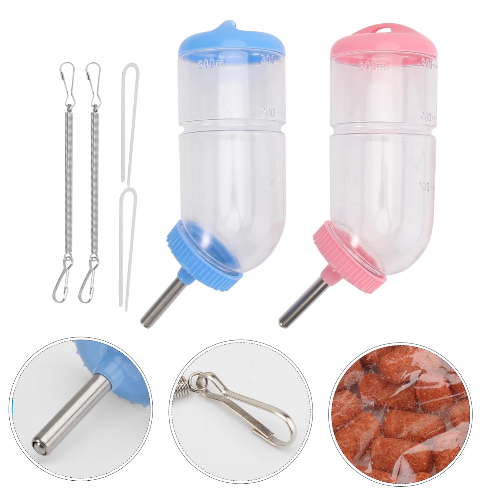 INOOMP 6pièces Bouteille Eau pour Animaux Abreuvoir à Créatif pour Rongeurs Et Petits Animaux De Couleur Aléatoire