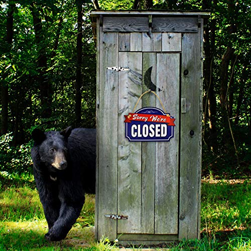 Bigtime Signs Open Closed Sign For Business Door - Pvc 9" X 14" Xl Reversible Double Sided With Rope For Hanging - Blue Background Open Signs For Business Decor | Modern Style Door Mount Sign #TOP3