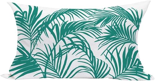 Easternproject Fundas de almohada de hojas de palma tropicales plantas verdes de verano monstera hojas de plátano árboles decoraciones de granja