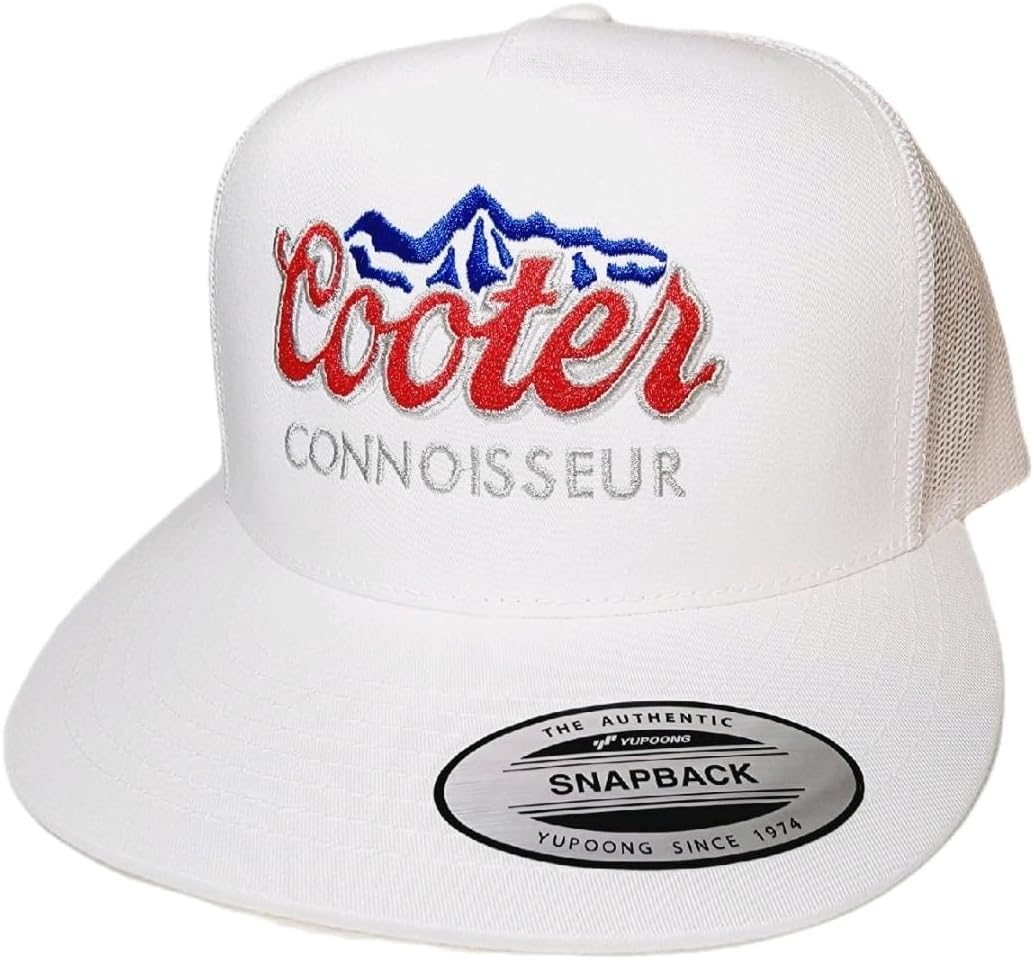 Generic Cooter Connoisseur Mesh Adjustable Snapback Direct Embroidered Puff Trucker Cap Hat White, 6 1/4-7 1/4