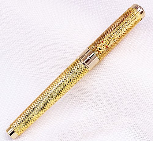 Shiny Golden Dragon Nip 0.7Mm Nib Black Rollerball Pen #TOP6