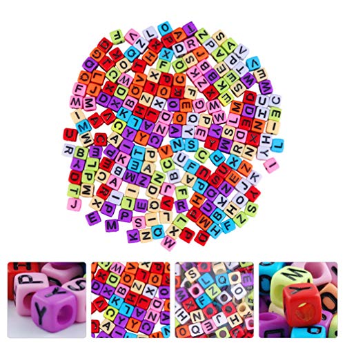 STOBOK 800Pcs Letras Do Alfabeto Cubo Contas para Fazer Joias DIY Pulseiras Colares