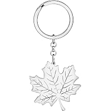 WEVENI Maple Leaf Keychain Dainty Stainless Steel Maple Keyrings for Women Girls Autumn Gifts Car Key Charms