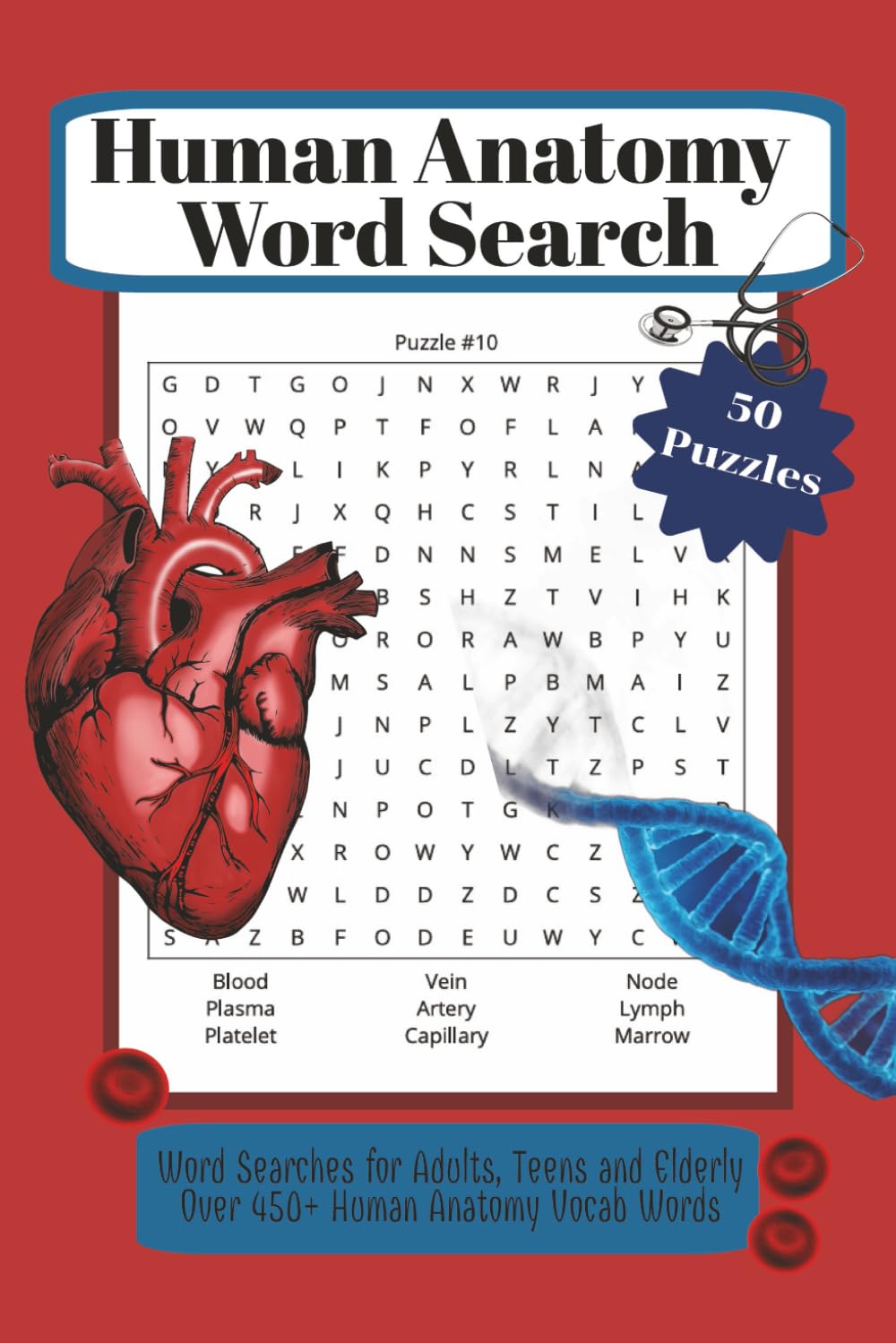 Human Anatomy Word Search: Human Anatomy Word Search for Adults | Enhance Medical Vocabulary and Brain Power | for Healthcare Professionals and ... for stress relief and mental stimulation