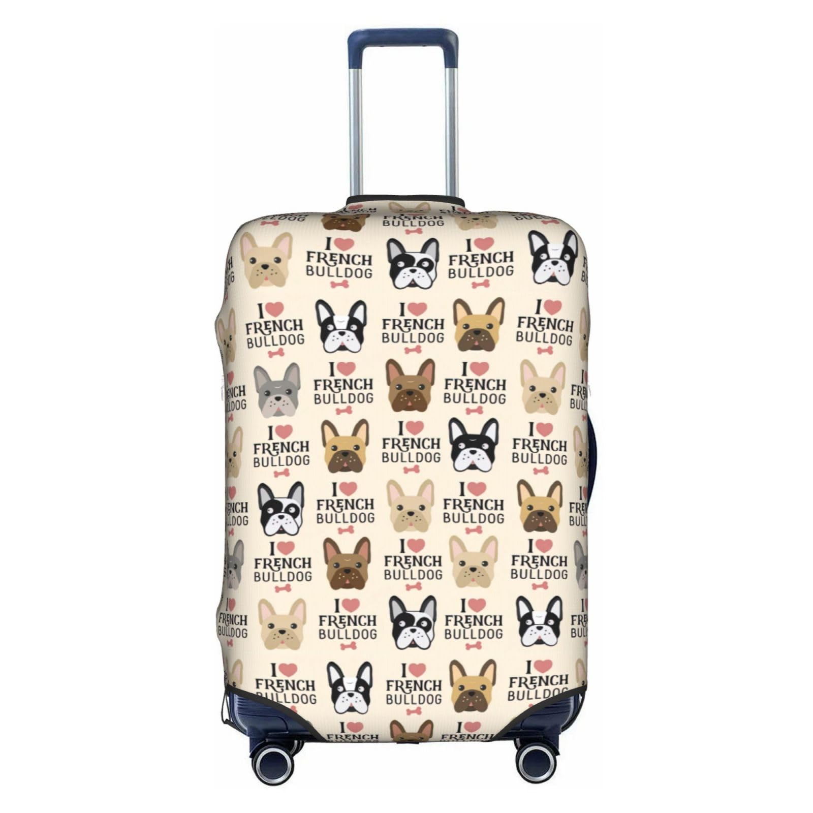 Housse de valise chien français L blanche en polyester lavable - 8