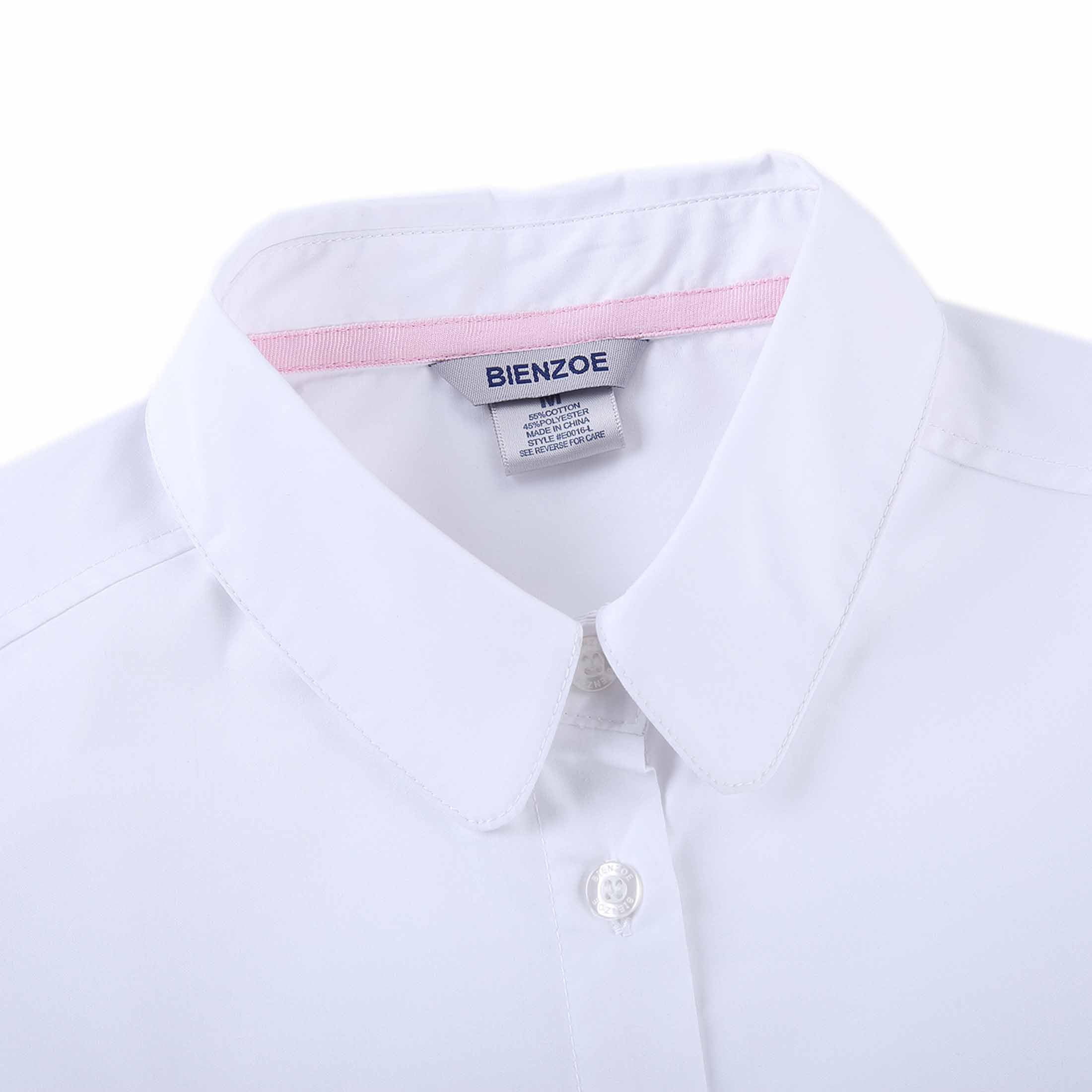 Bienzoe Fille Uniforme Scolaire Oxford Manche Longue Chemisier nœud Papillon Pack