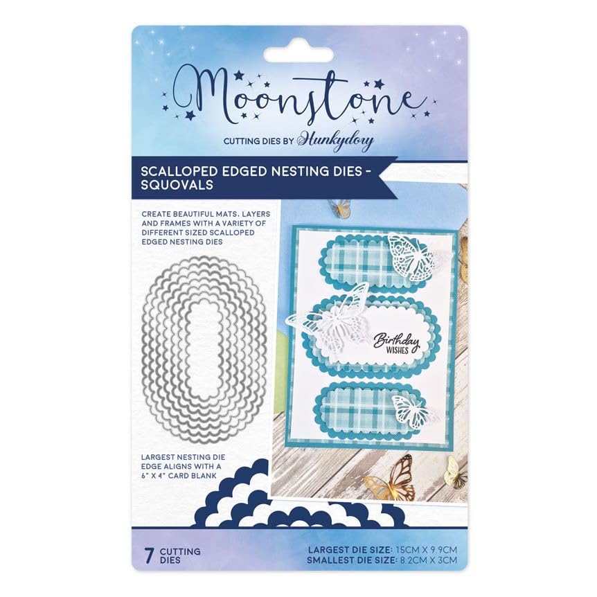 Matrice de découpe carrée festonnée Hunkydory MSTONE1054 pour gabarit de carte en papier