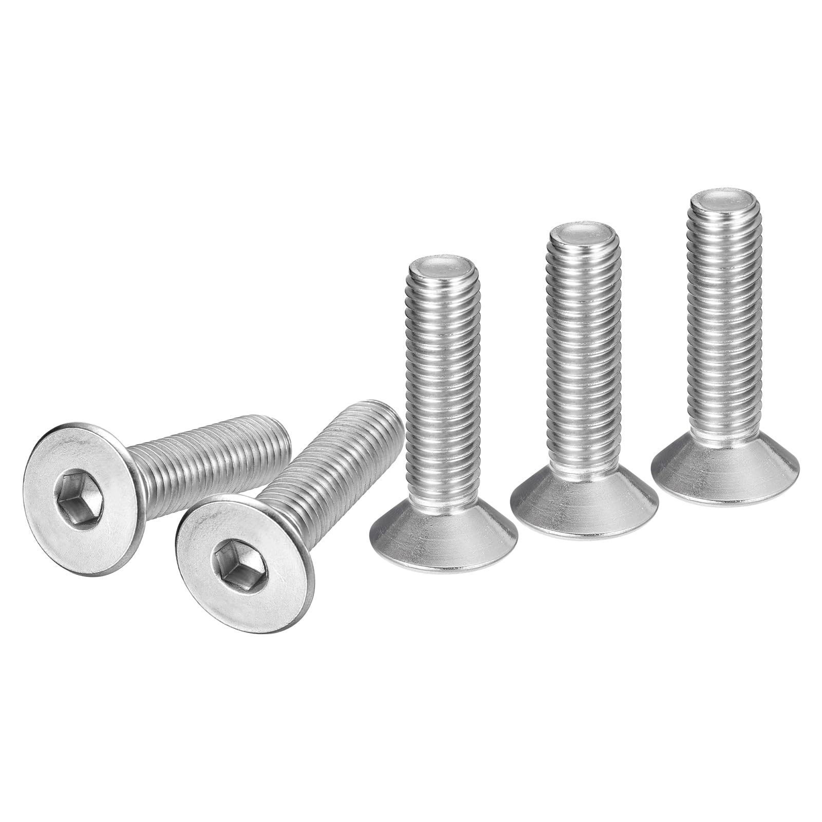 DTGN M10-1.5 x 40mm Flat Head Socket Cap Screws, 10 Pack 304 Stainless Steel Hex Socket Flat Head Screws, Full Thread