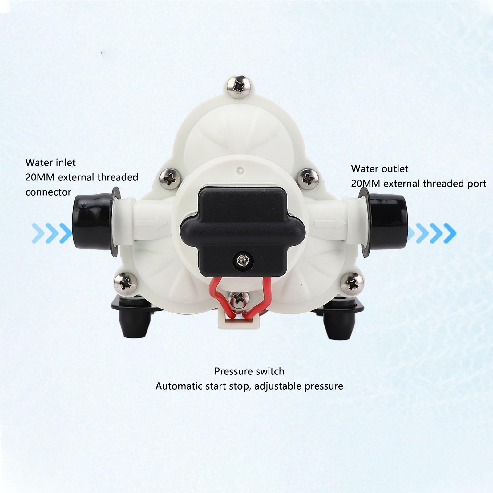 Pompa RV, 12V DC 4.0 GPM 45 PSI Samozasysająca Pompa Membranowa do Przyczepy Kempingowej RV Marine Yacht, Praca Przy Niskim Poziomie Hałasu, Automatyczne Uru