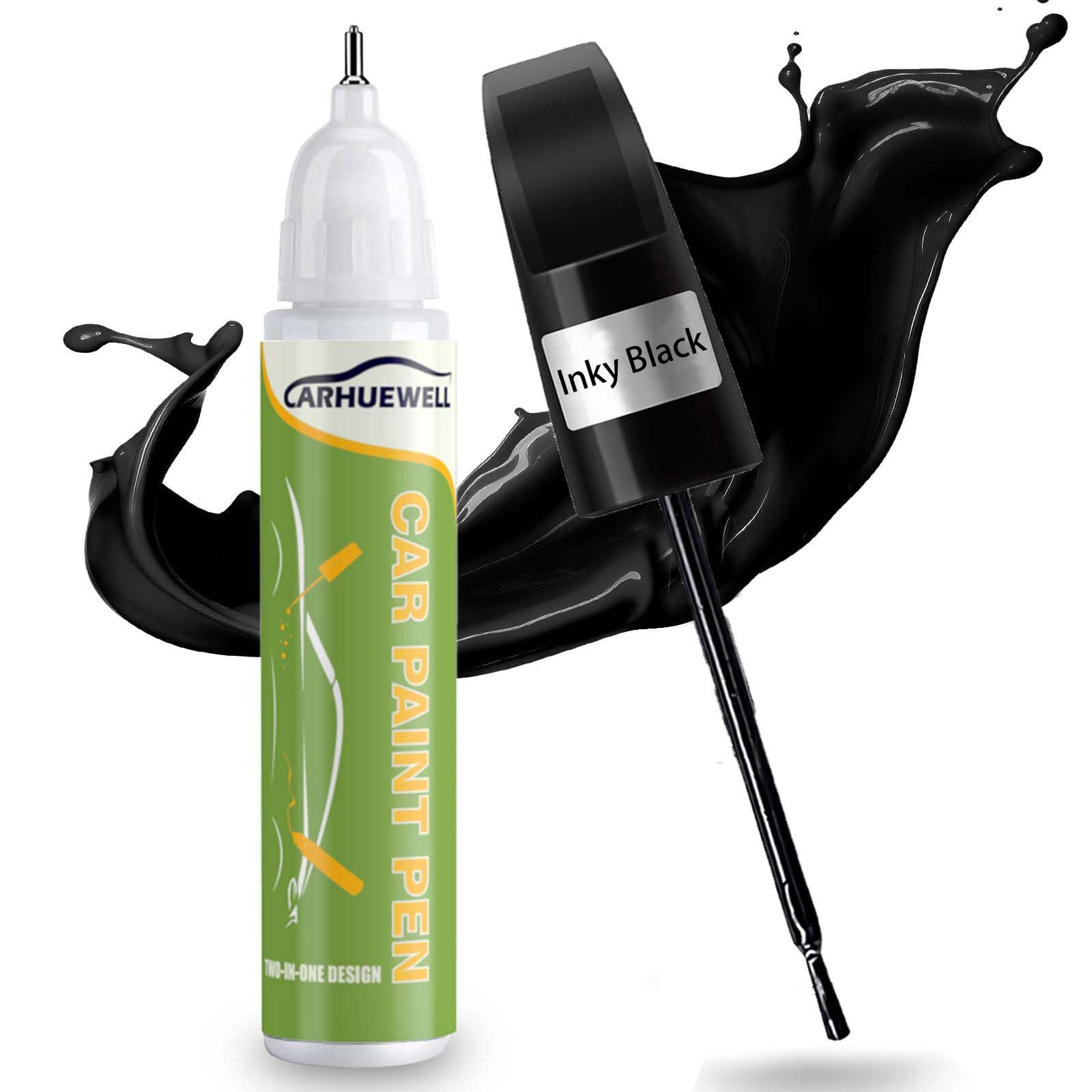 Touch Up Paint for Black Cars Auto Repair Pen Two-In-One Design Easy to Use Car Paint Pen(Inky Black)