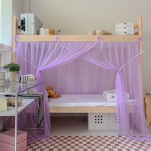 SCMTYWCQ 4 postes esquineros para dormitorio de estudiantes, litera, mosquitera, para cama de estudiantes, cortinas de cama para dormitorio de