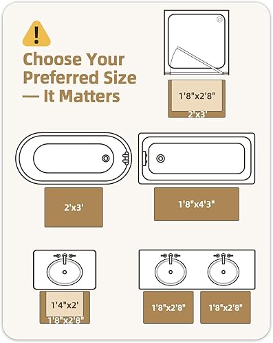 Miniatura 2 de Color&Geometry Alfombra de baño beige absorbente para ducha, 20 x 32 pulgadas, antideslizante, para baño, suave y lavable, tapete de baño pequeño,