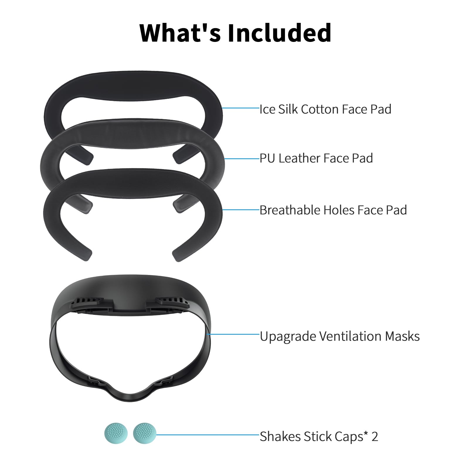 3 Stück Gesichtsauflage-Pads für Oculus Quest 3s – Verbreiterte Gesichts-Schnittstelle, Kühle Eissilk-Gesichtsauflage, PU-Leder-Gesichtskissen, VR-Zubehör-Set für Meta Quest 3s