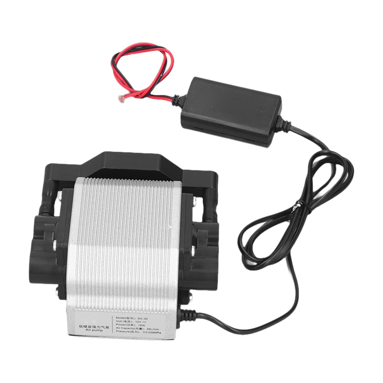 Aquarium-Sauerstoffpumpe, Kleiner Energieeffizienter Belüfter für Haushaltsaquarien, 12 V, Aluminium, 1 Einheit