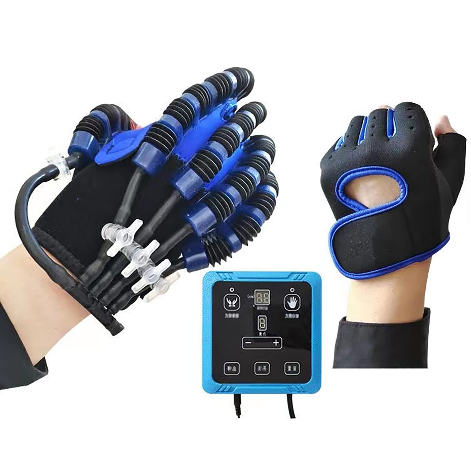 Guantes De Robot De Rehabilitación, Equipo De Recuperación De Golpes De Mano, Protector De Abrazadera Para Enderezar Los Dedos, Para La Recuperación De La Función De La(Size:Código L,Color:Derecha)