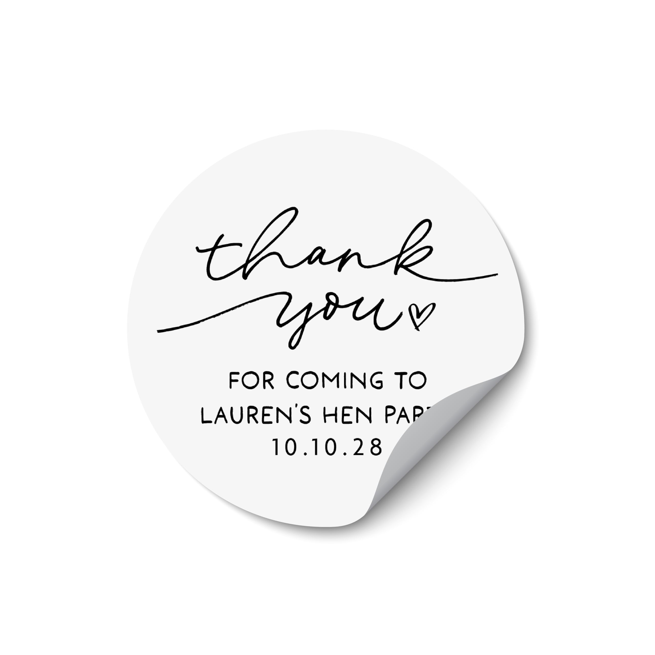 Hen Party Thank You Stickers UK, Hen Night Stickers, Bridal Event Stickers, London Celebration Labels, Bride Favour Stickers - HEN02