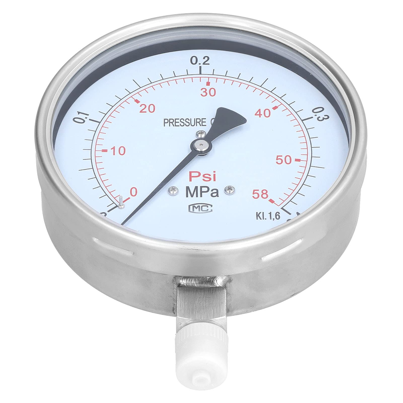 Manómetro de Acero Inoxidable 0-0.4MPa Diseño Duradero para Uso en Tuberías y Petroquímicos 150 Mm