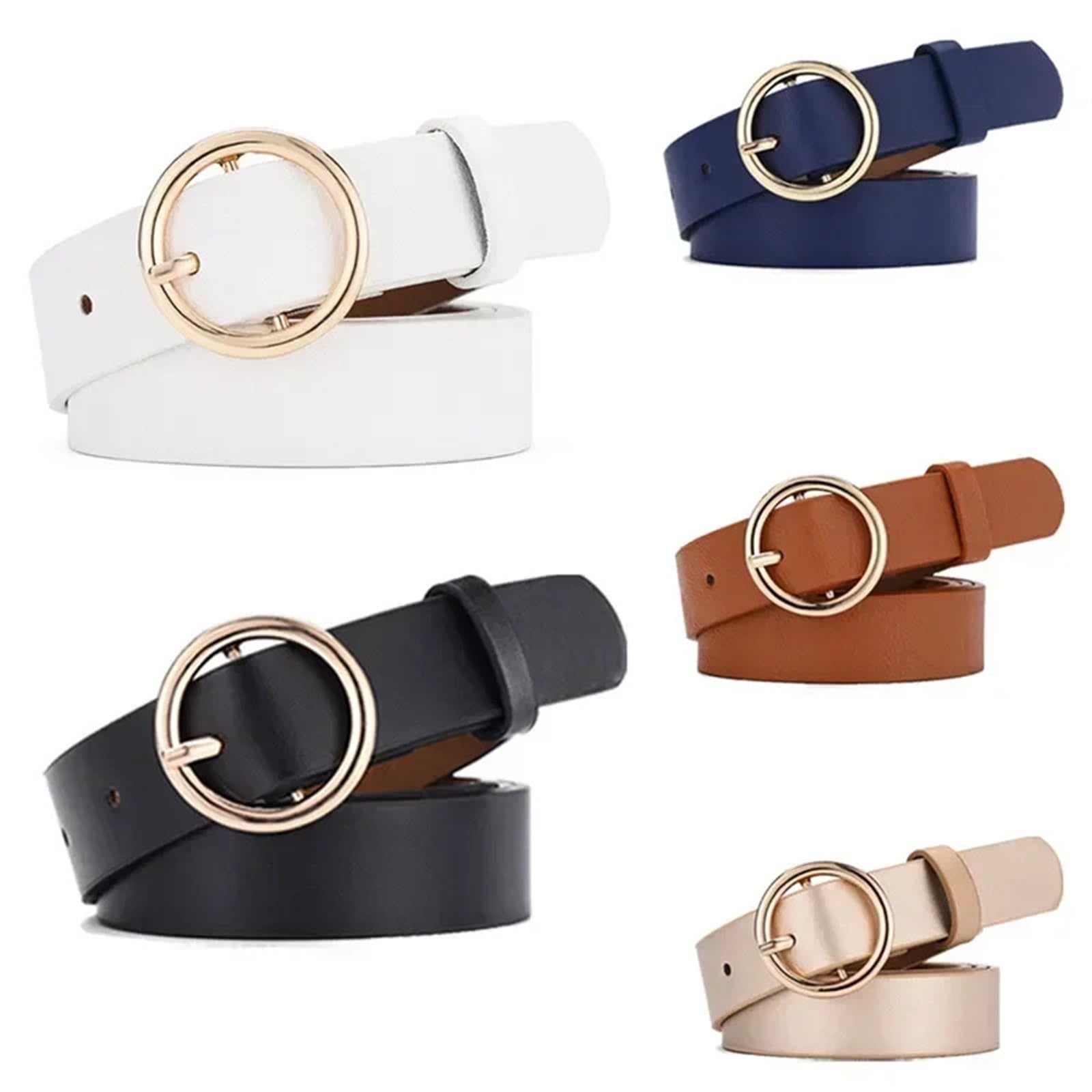 Cinturones ajustables de piel sintética para mujer, con hebilla de pin, correa de cintura, pantalones vaqueros, faldas para hombres y mujeres