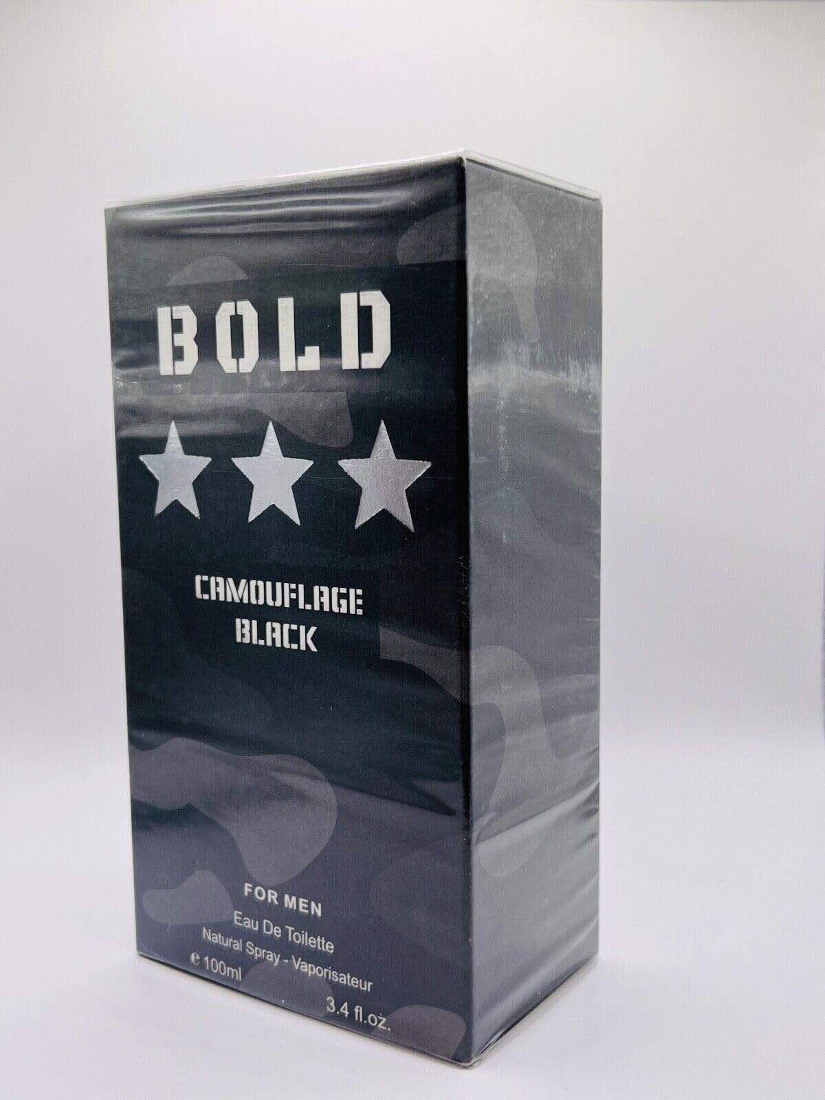 BOLD CAMOUFLAGE BLACK Aromatic fragrance for men. EDT 3.4 Fl. Oz Eau de Toilette