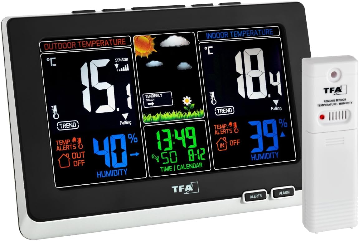 Blooming Weather 35.1129.01 Spring Colour Wireless Weather Station - Black
