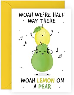 Central 23 Funny Birthday Cards for Men Women - 'WOAH Lemon on A Pear' - Friend Birthday Card for Her - Funny Gifts for Him - Happy Birthday Card for Mum and Dad - Comes With Stickers