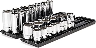 TEKTON 1/2 Inch Drive 6-Point Socket Set with Rails, 32-Piece (3/8-1-5/16 in.) | SHD92205
