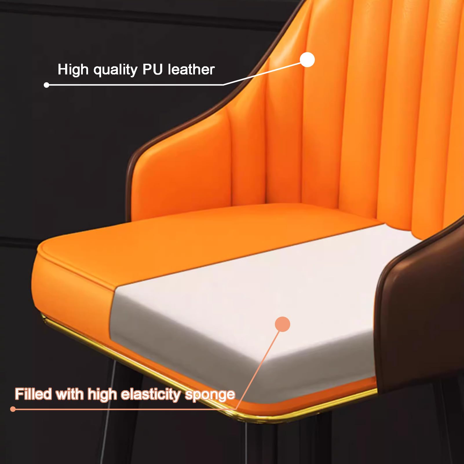 Amazon｜回転バースツールカウンター高さ、PUレザー張りのバーチェア