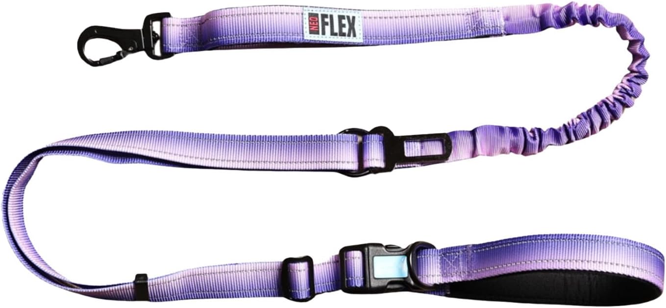 NeoFlex Premium Dog Leash - Stylish Leash for Medium, Small & Large Dogs - Heavy Duty, Wearable Design for You & Dog - Ideal for Pulling Dogs & Large Breeds - Durable & Comfortable - Purple
