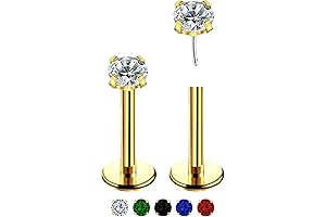 2 Pcs Gold Nose Studs for Effortless Piercing Elegance