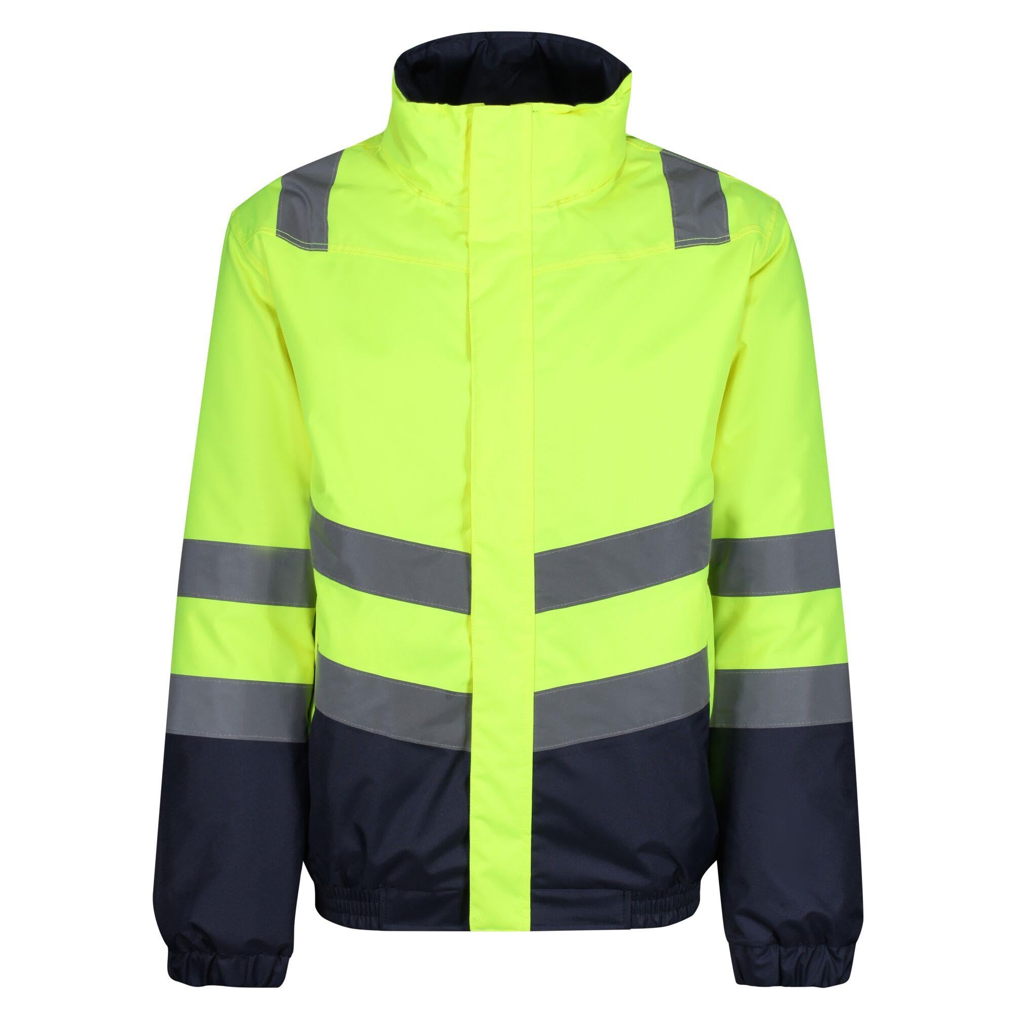 Regatta Men's Yellow Waterproof Hi-Vis Bomber Jacket in Size M, Sports Direct