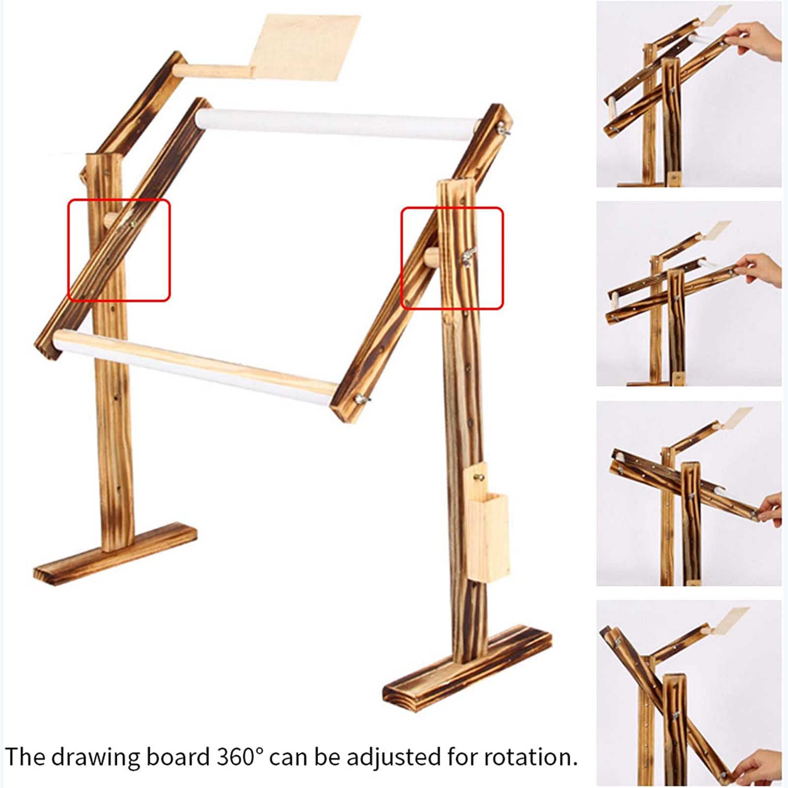 Bastidor de Punto de Cruz de Madera Ajustable para Bordado y Costura: Soporte versátil para Regazo y Mesa para labores de Costura y Manualidades